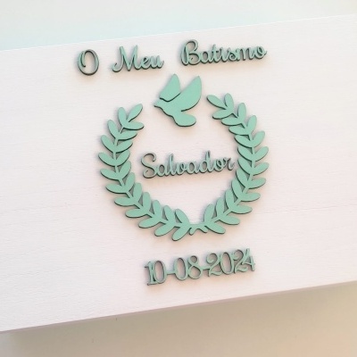 Caixa de Batismo Pomba Real