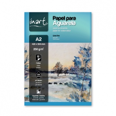 Bloco Aguarela 250gr 12fls Inart