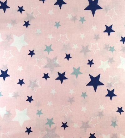 Estrelas azuis e brancas fundo rosa