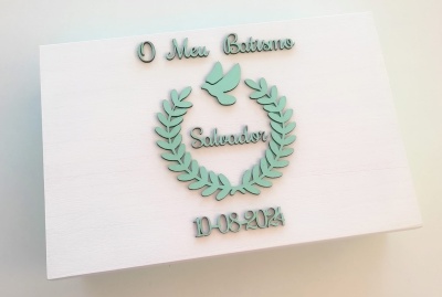 Caixa de Batismo Pomba Real