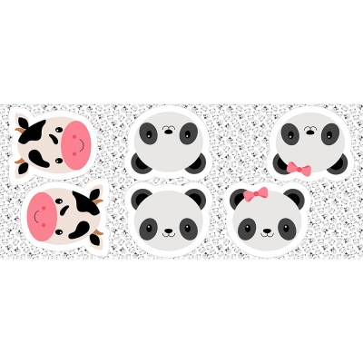 Painel Pandas e Vaquinha - Coleção Pillows