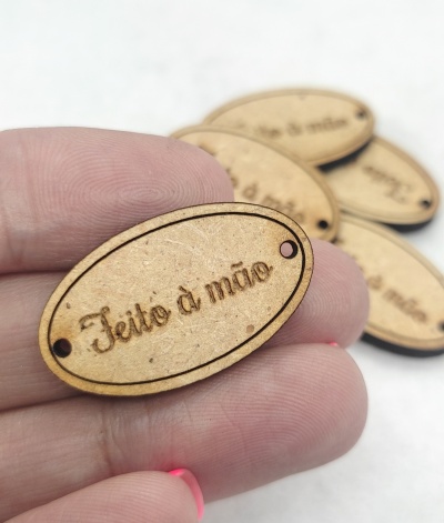 Botões ovais "Feito à mão"