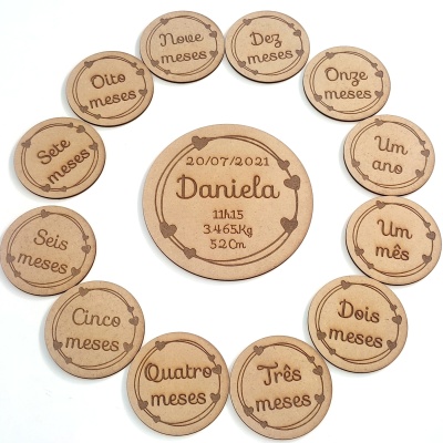 Placas de Nascimento corações