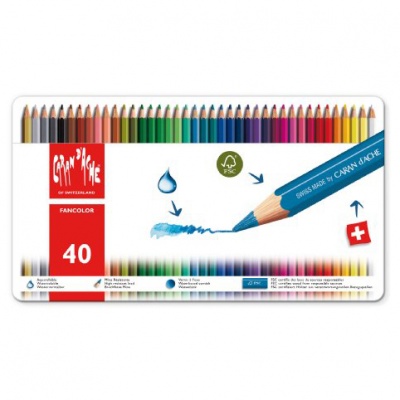 Caixa Metálica 40 lápis FanColor CaranDache
