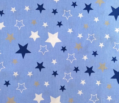 Estrelas azuis e brancas fundo azul