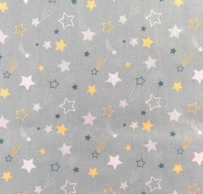 Estrelas azuis e amarelas fundo verde água