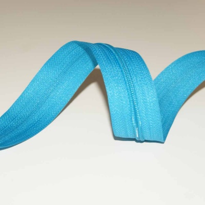 Fecho Zipper Malha 3 azul turquesa