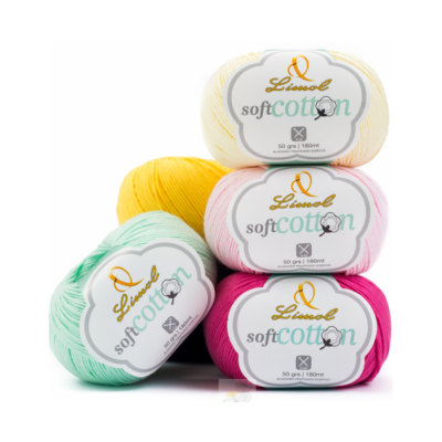 Novel de algodão Limol soft cotton em cores pastel e vermelho