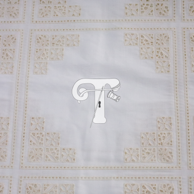 Quadrados de Linho | Ajur | Floral Creme