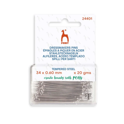 Embalagem de alfinetes de costura PONY em aço temperado