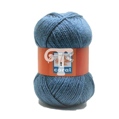 Cor 210 - Lã Coral Azul Seco