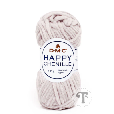 Novelo de fio chenille beige modelo Happy Chenille da DMC