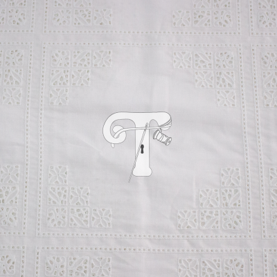 Quadrados de Linho | Ajur | Floral Branco