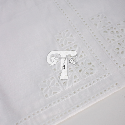 Quadrados de Linho | Ajur | Floral Branco