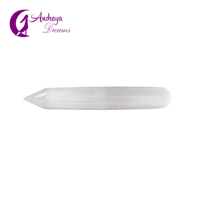 Bastão de Selenite com Ponta 15cm