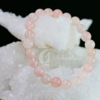 Pulseira Quartzo Rosa 8mm