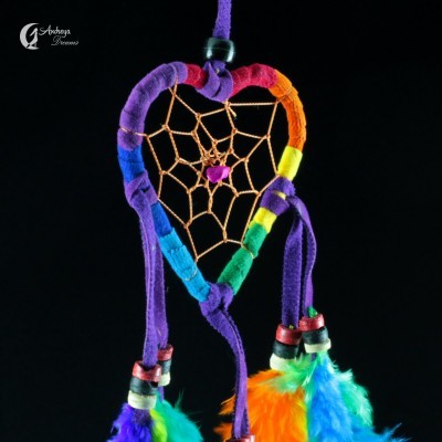 Caça Sonhos Coração Colorido Pequeno