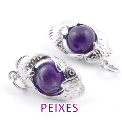 Colar Com Pedra e Signo do Zodíaco Colar Com Pedra e Signo do Zodíaco