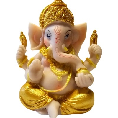 Estátua Ganesha Dourado 9cm Estátua Ganesha Dourado 9cm