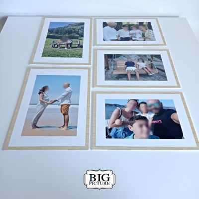 Quadro personalizado com simulação visual de passepartout e moldura