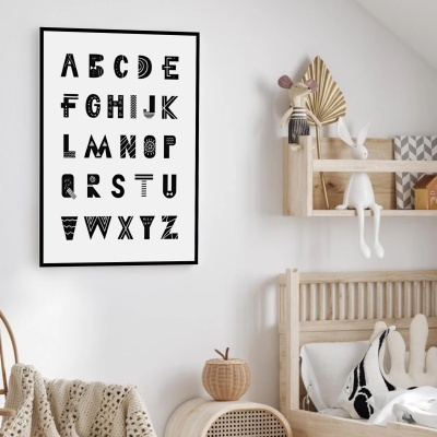 Abecedário preto e branco