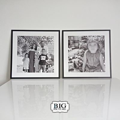 Quadro personalizado com simulação visual de passepartout e moldura