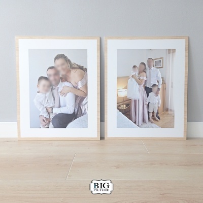 Quadro personalizado com simulação visual de passepartout e moldura