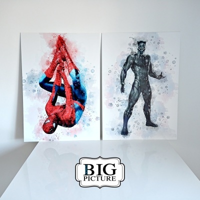 Conjunto Super Heróis Watercolor