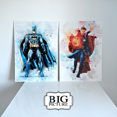 Conjunto Super Heróis Watercolor