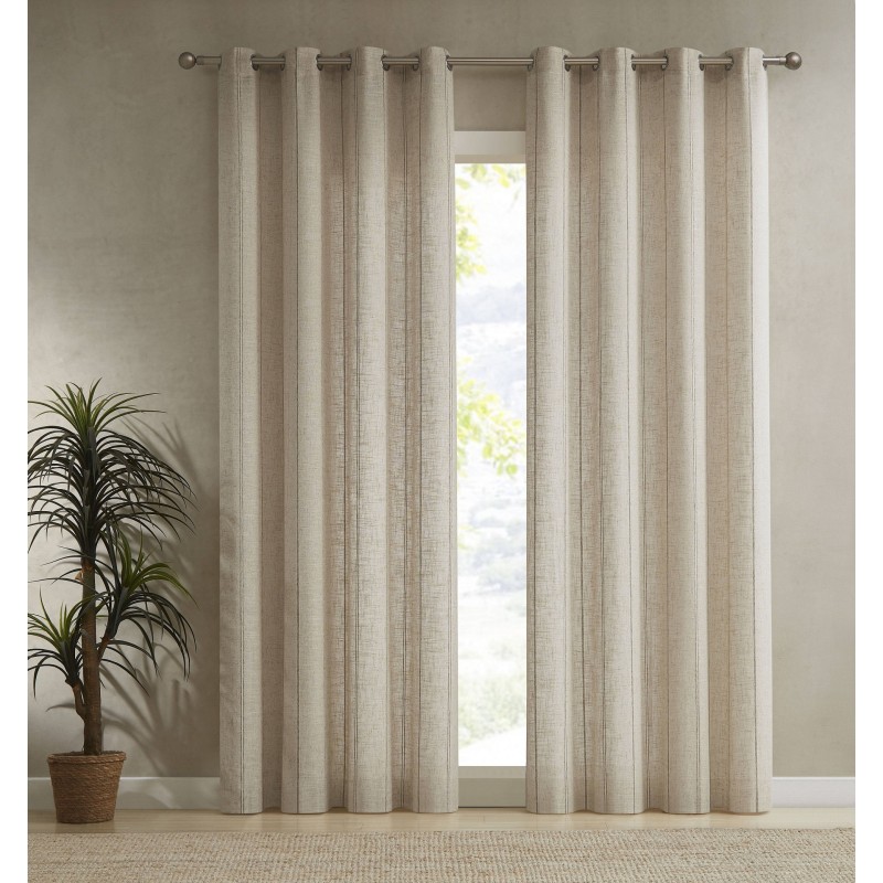 Cortina&#x20;Com&#x20;Ilh&#x00F3;&#x20;140x265&#x20;Visillo&#x20;Risca&#x20;&#x20;cru