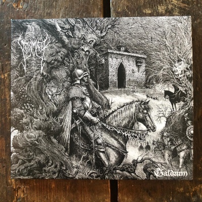 Capa de álbum com desenho medieval e texto Galouim