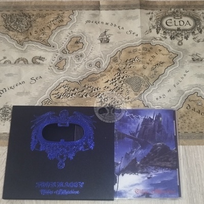Mapa de fantasia com álbum e CD de música tema fantasia