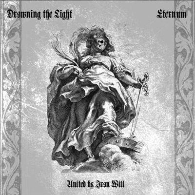 DROWNING THE LIGHT / ETERNUM – United by Iron Will   (Split Gatefold 7″ EP  Red and Black vinyl)
