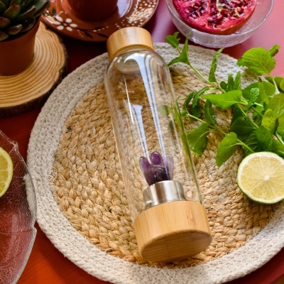 Garrafa com cristal de Ametista