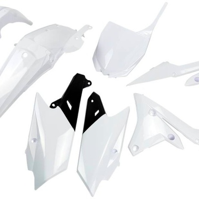 Conjunto de peças de plástico para moto em branco e preto