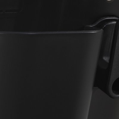 Recipiente preto fosco com alça preta opaca