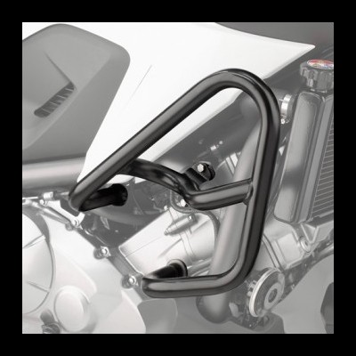 Suporte de proteção triangular em metal preto para moto