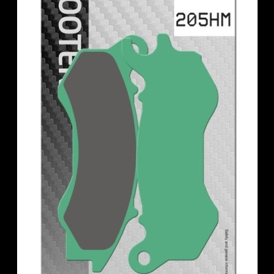 Pastilhas de travão cerâmicas verdes para scooter em embalagem cinzenta com texto