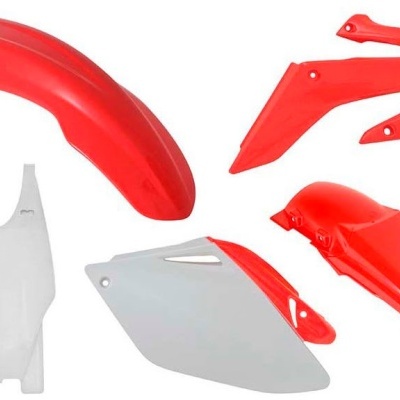 Peças de plástico para mota em vermelho e branco