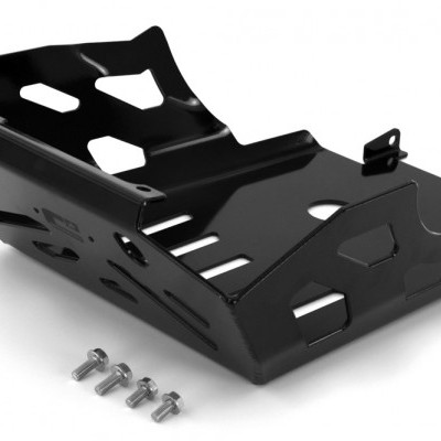 Protetor metálico preto para veículo com parafusos de fixação