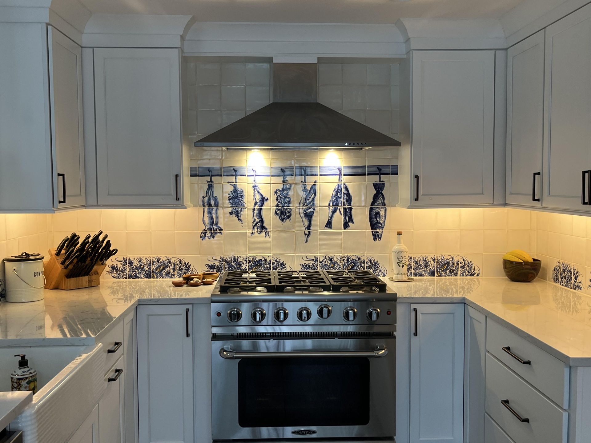 portuguese tile panel handpainted