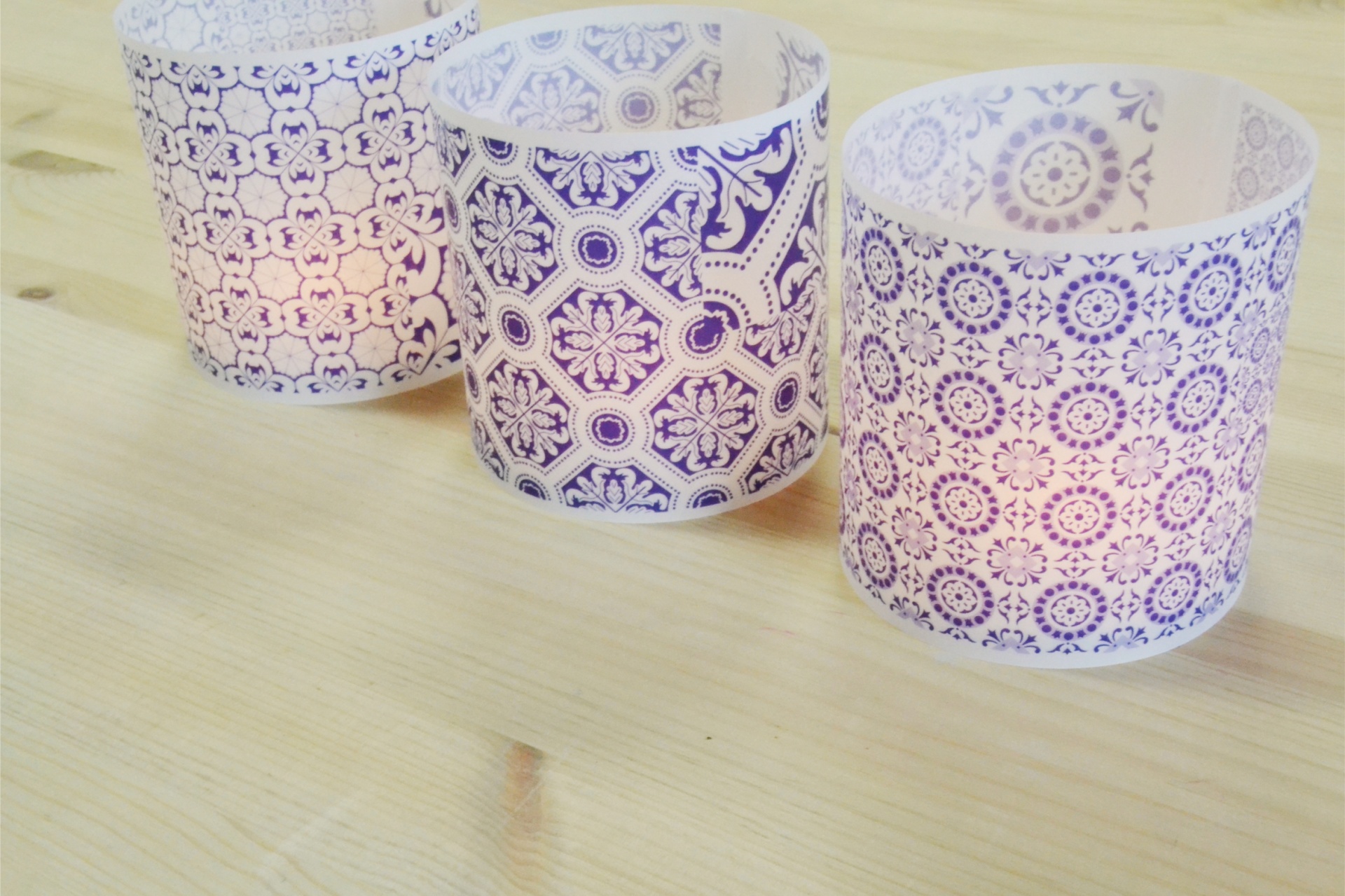 Set of 3 candle holders, Portuguese tiles, model 5 TilePassion