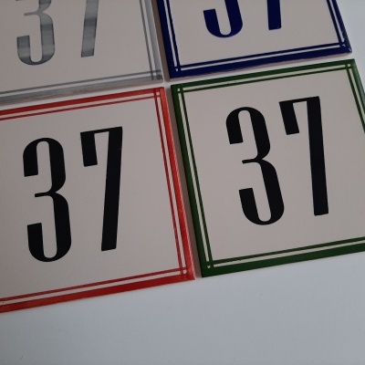 Ceramic door numbers hand painted