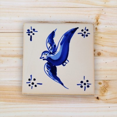 Portuguese blue tile, Hand Painted,  replica of 18th century, Swallow