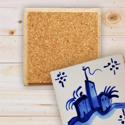 Portuguese blue tile, Hand Painted,  replica of 18th century, Castle