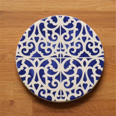 Ceramic Trivet , hand painted, portuguese tiles, 05