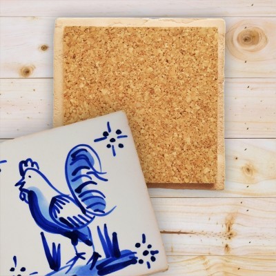 Portuguese blue tile, Hand Painted,  replica of 18th century, Rooster
