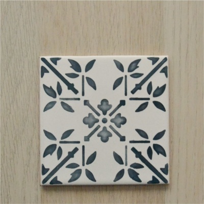 Ceramic Coasters, hand painted, portuguese tiles, warm grey 09