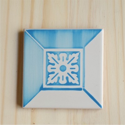Ceramic Coasters, hand painted, portuguese tiles, turquoise 03