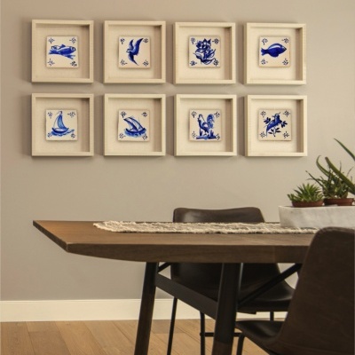 Portuguese blue tile, Hand Painted,  replica of 18th century, Fishes